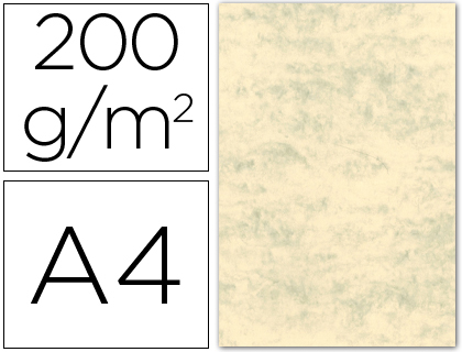 100h. cartulina marmoleada A4 200g/m² crema claro